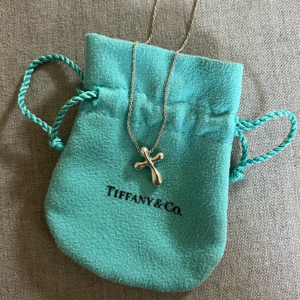 Tiffany & Co Elsa Peretti Silver Cross Necklace